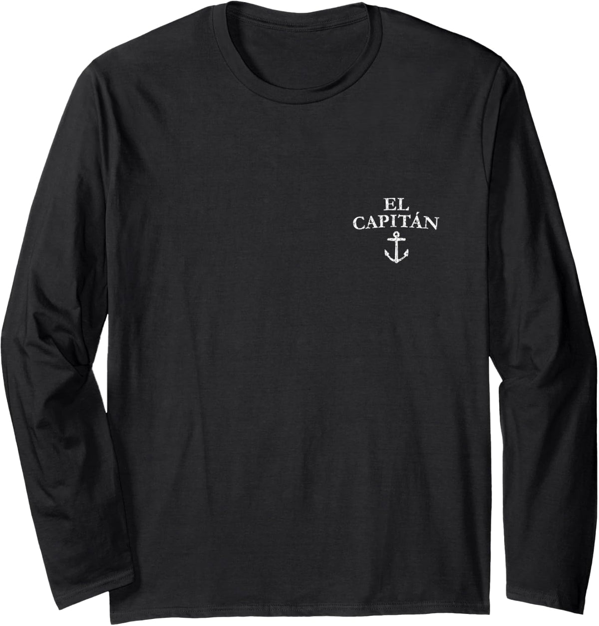 El Capitan Vintage White Left Captain Boat Sail Long Sleeve Long Sleeve T Shirt Premium Print Everyday Wear
