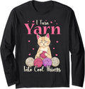 I turn yarn into cool things cat Crocheting cat crochet yarn Long Sleeve Yarn Supply | Viral US Pick | High CTR Title