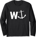 W Anchor Funny Wanker Sailing Boating Slang Long Sleeve Long Sleeve T Shirt High Search Demand Everyday Wear