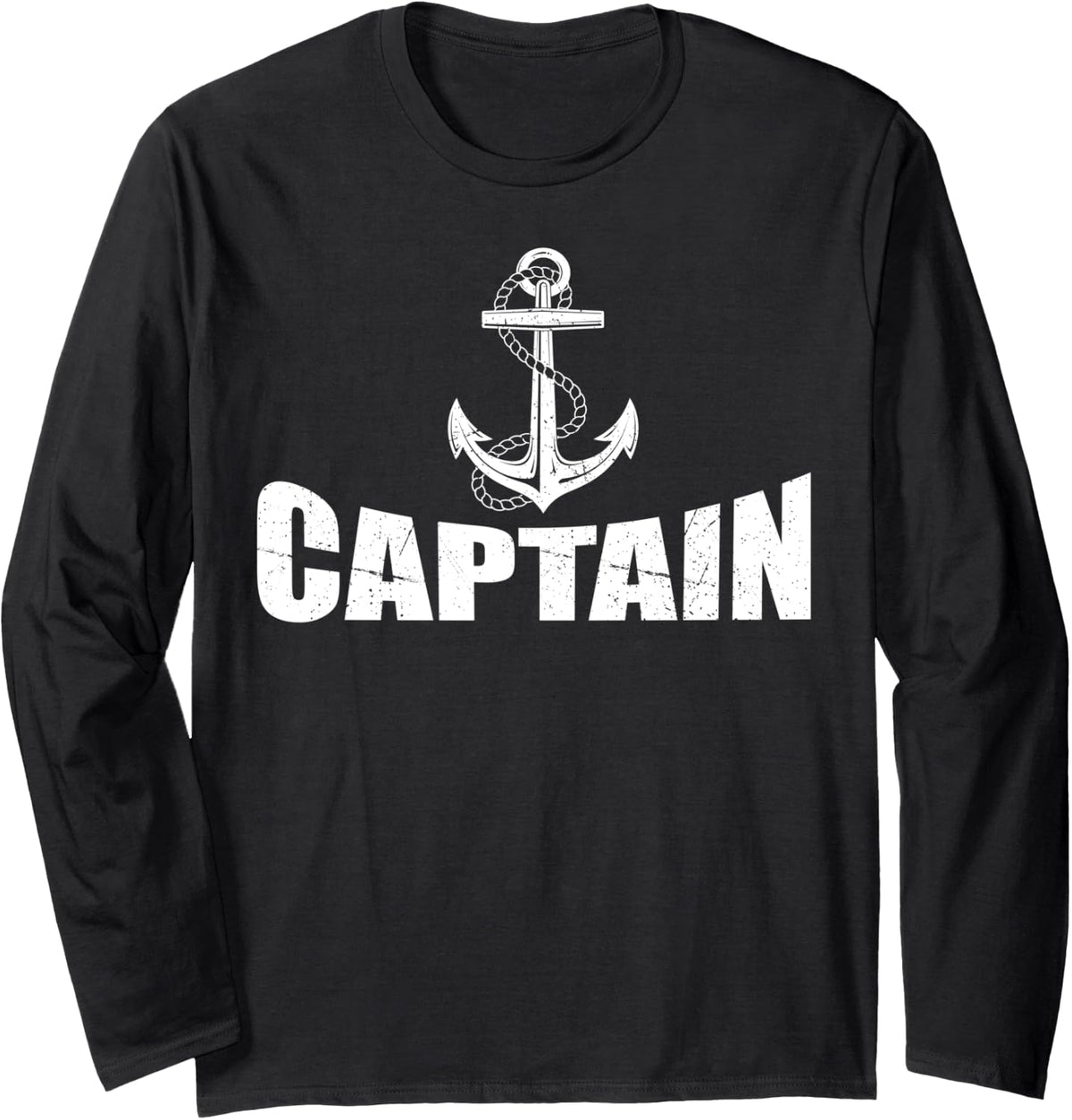 Captain Retro Style Boating Pontoon Boat Anchor Captain Long Sleeve Long Sleeve T Shirt Trending US Best Seller Look