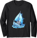 Ice Sailing Skeleton Ice Sailor Ice Boating Yachting Long Sleeve Long Sleeve T Shirt High Search Demand US Top Pick