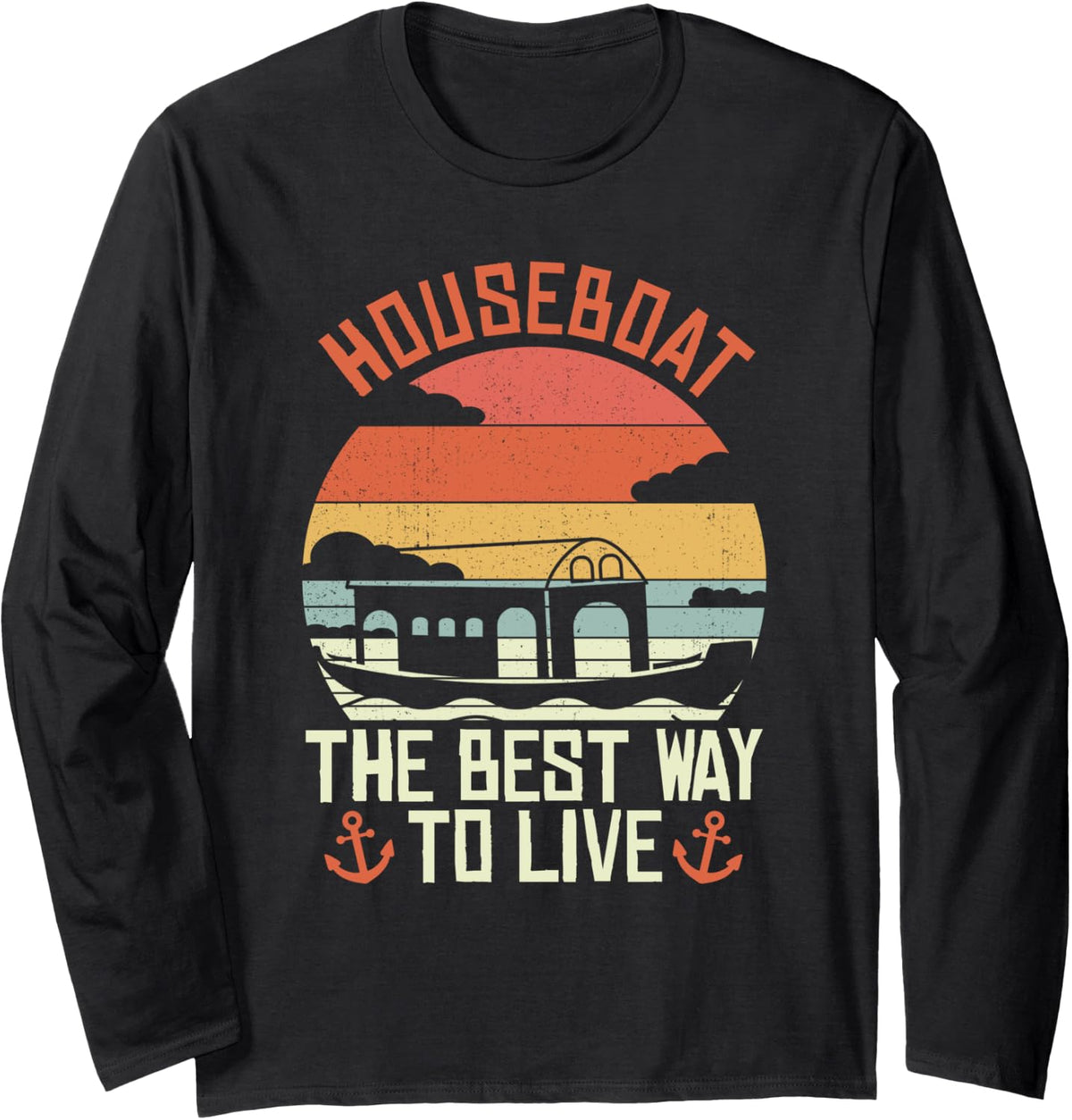 Houseboat Captain Houseboating Decor Houseboat Lover Long Sleeve Long Sleeve T Shirt Viral TikTok Find Fan Favorite
