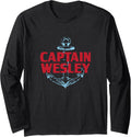 Captain Wesley Personalized Name Custom Nickname Boating Long Sleeve Long Sleeve T Shirt Streetwear Style Fan Favorite