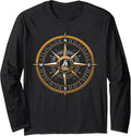 Sailing Compass Sailor Sailboat Boat Captain Nautical Long Sleeve Long Sleeve T Shirt Viral TikTok Find Fan Favorite