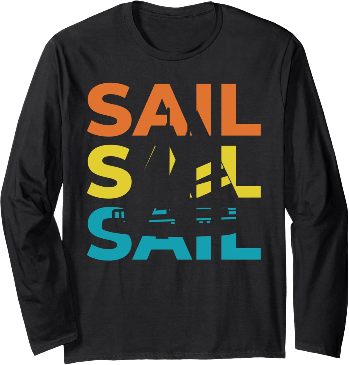 Sail Retro Vintage Sailboat Boating Pontooning Sailor Long Sleeve Long Sleeve T Shirt Trending US Everyday Wear