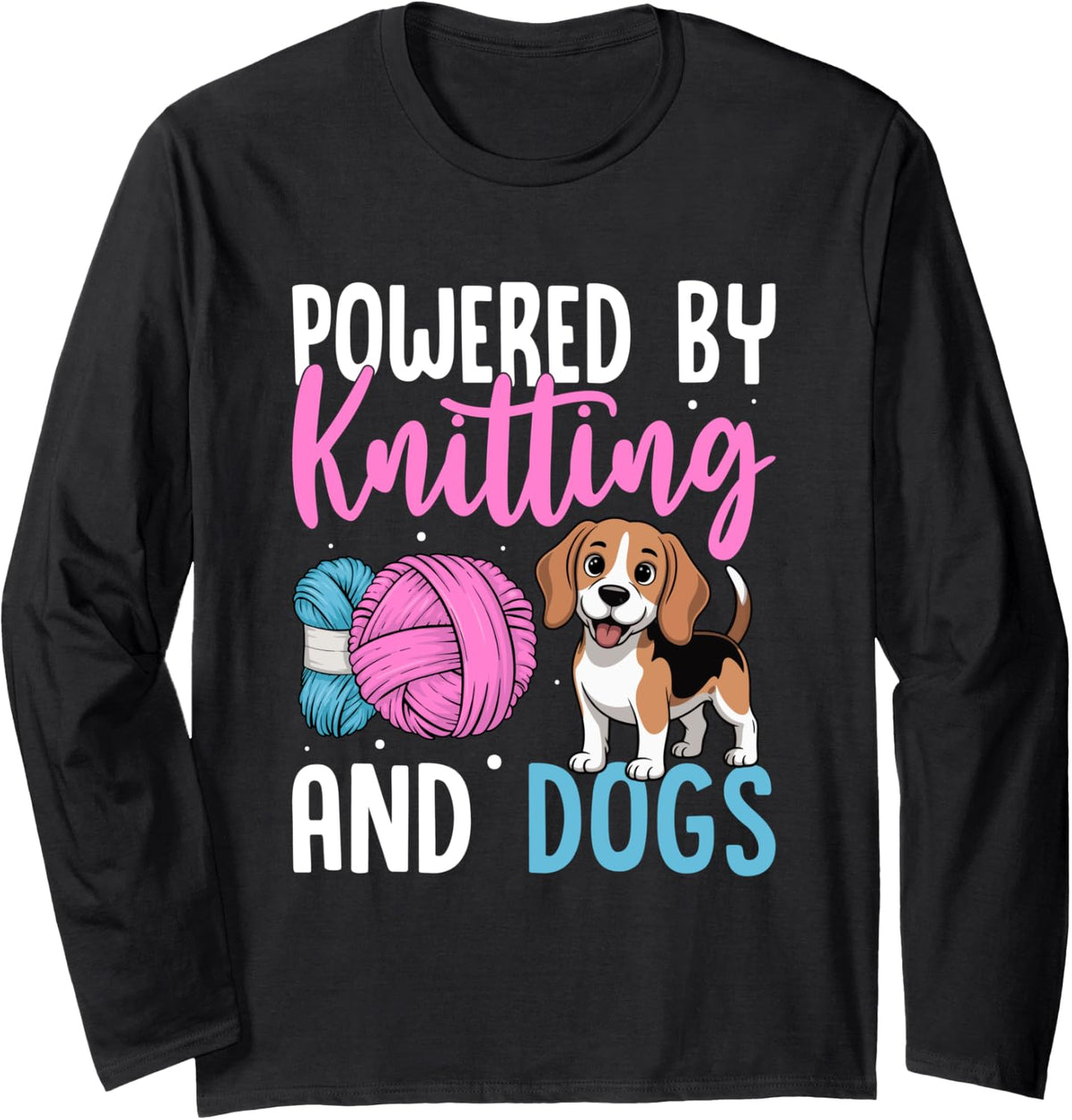 Powered By Knitting And Dogs Yarn Puppy Long Sleeve Yarn Supply | Viral US Pick | Best Seller Choice