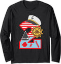 2nd Birthday Boy 2 Year Old Little Sailboat Nautical Anchor Long Sleeve Long Sleeve T Shirt Streetwear Style Everyday We