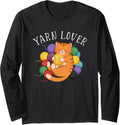Yarn Lover Cozy Cat Embracing Balls Of Yarn Long Sleeve Yarn Supply | Premium Quality | Customer Favorite