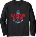 Captain Gavin Personalized Name Custom Nickname Boating Long Sleeve Long Sleeve T Shirt Comfort Fit Best Seller Look