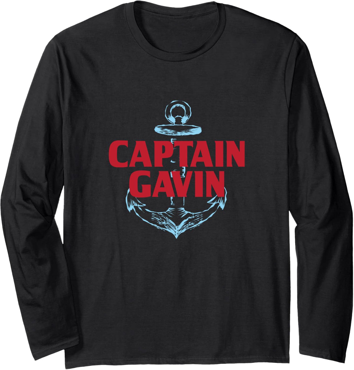 Captain Gavin Personalized Name Custom Nickname Boating Long Sleeve Long Sleeve T Shirt Comfort Fit Best Seller Look