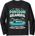 Grandpa Pontoon Boat Boating Sailing Captain Sailor Long Sleeve Long Sleeve T Shirt Streetwear Style US Top Pick