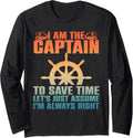 Cool Boat Captain for Men Women Boating Pontoon Boat Owner Long Sleeve Long Sleeve T Shirt Streetwear Style Best Seller
