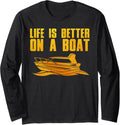 Cool Boating For Men Women Boat Captain Pontoon Yachting Long Sleeve Long Sleeve T Shirt Trending US Everyday Wear