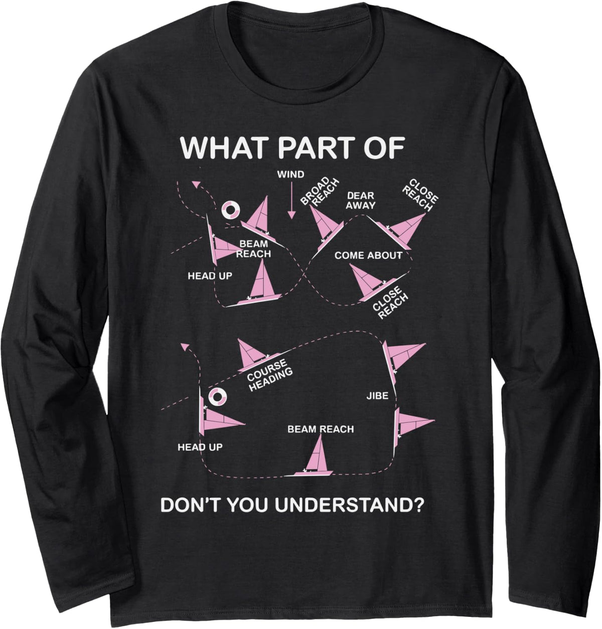 Funny Sailing Over Board Manoeuvre for Boat Navigators Long Sleeve Long Sleeve T Shirt Viral TikTok Find Everyday Wear