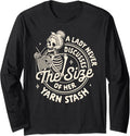 Knitting Lover A Lady Never Discusses Size Of Her Yarn Stash Long Sleeve Yarn Supply | Premium Quality | Customer Fav...