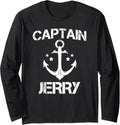 CAPTAIN JERRY Funny Birthday Personalized Name Boat Gift Long Sleeve Long Sleeve T Shirt Streetwear Style Everyday Wear