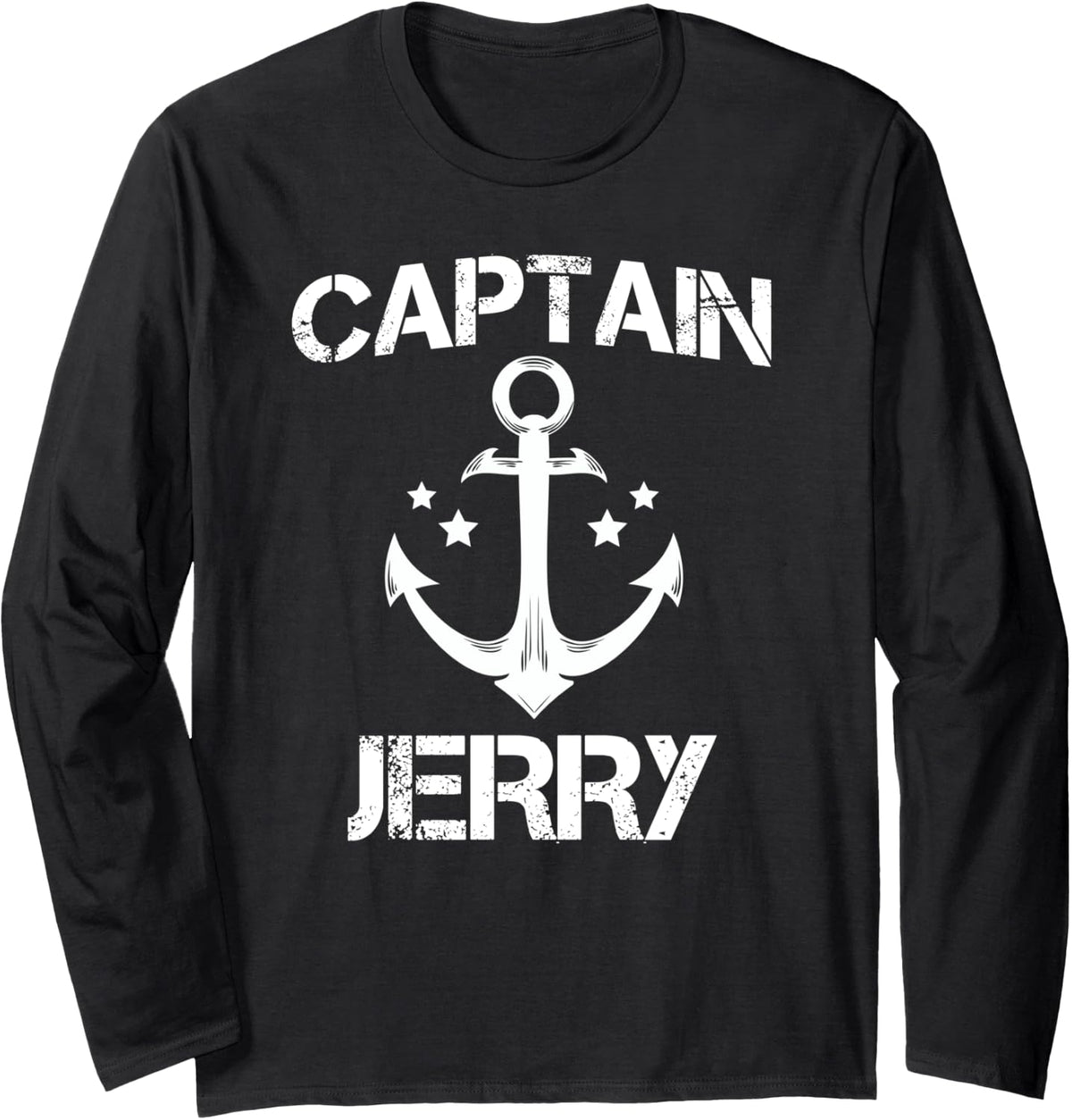 CAPTAIN JERRY Funny Birthday Personalized Name Boat Gift Long Sleeve Long Sleeve T Shirt Streetwear Style Everyday Wear