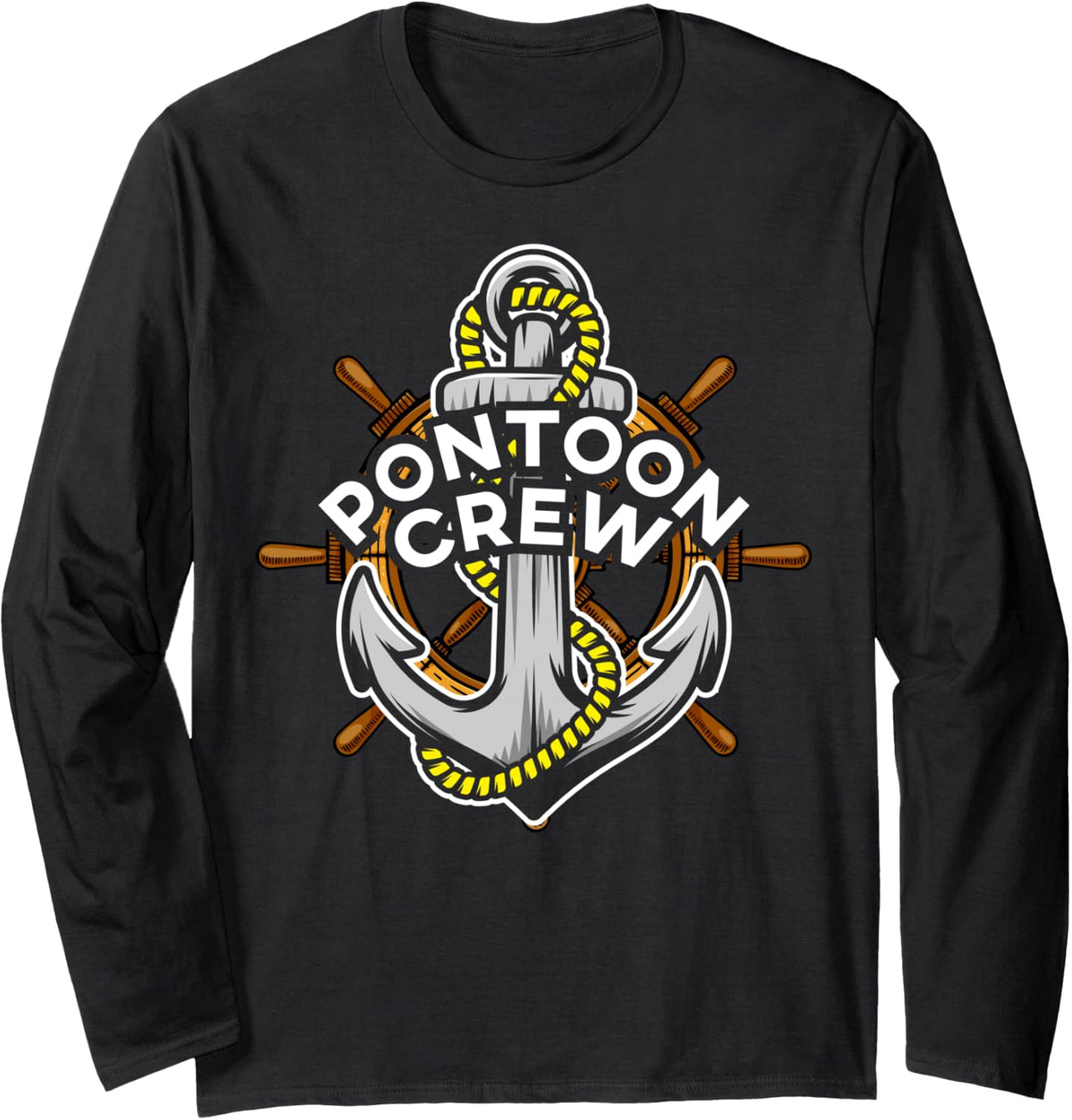 Pontoon Crew Boat Anchor Boating Owner Novelty Long Sleeve Long Sleeve T Shirt Premium Print Hot Right Now