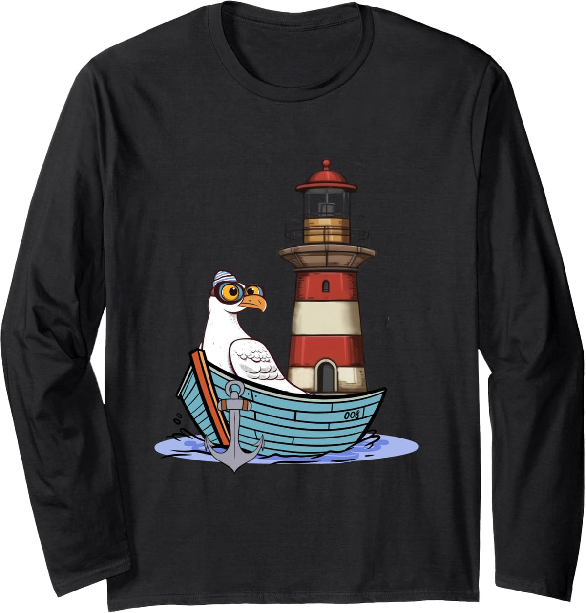 Maritime Seafarer Seagull Lighthouses Sailors Boat Boats Ahoy Long Sleeve Long Sleeve T Shirt Viral TikTok Find Gift Rea