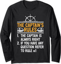 The Captain u2019s Rules the Captain Is Always Right Boating Long Sleeve Long Sleeve T Shirt Premium Print Hot Right Now