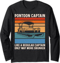 Pontoon Captain Like A Regular Captain Photoon Boating Lover Long Sleeve Long Sleeve T Shirt Premium Print Fan Favorite