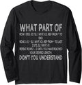 What Part Of Don't You Understand Funny Crocheting Knitting Long Sleeve Yarn Supply | Top Rated | Best Seller Choice