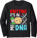Knitting It's In My DNA Yarn Heartbeat Long Sleeve Yarn Supply | High Search Volume | Customer Favorite