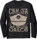 Skilled Sailor Calm Sea Boat Sailing Nautical Ocean Long Sleeve Long Sleeve T Shirt Viral TikTok Find US Top Pick