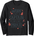 Work Like A Captain Play Like A Pirate Boat Long Sleeve Long Sleeve T Shirt Viral TikTok Find Gift Ready