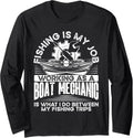 Fishing Boat Mechanic Long Sleeve Long Sleeve T Shirt Streetwear Style US Top Pick