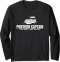 Pontoon Captain My Boat My Rules Funny Pontoon Long Sleeve Long Sleeve T Shirt Premium Print Everyday Wear