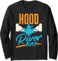 Hood River Rat Rafting Canoeing Fishing Boating Long Sleeve Long Sleeve T Shirt Comfort Fit Everyday Wear