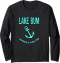 Lake Bum Unsalted Shark Free Funny Idea Anchor Boating Long Sleeve Long Sleeve T Shirt Comfort Fit Gift Ready