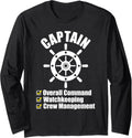 Awesome Captain Boating Sailing Nautical Boat Owner Funny Long Sleeve Long Sleeve T Shirt Viral TikTok Find Everyday Wea