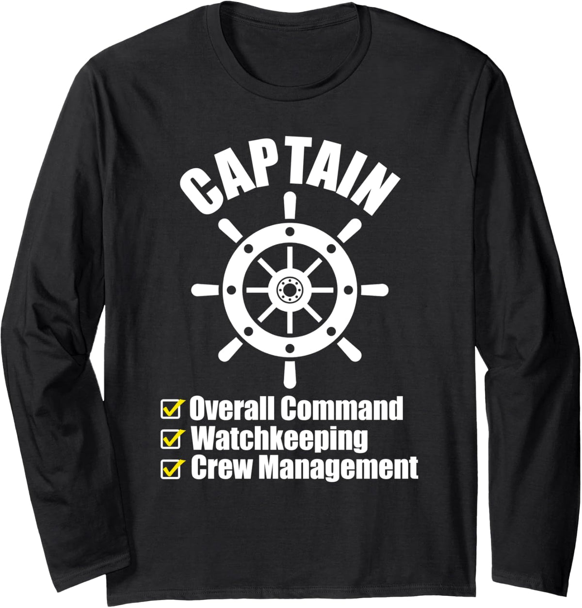 Awesome Captain Boating Sailing Nautical Boat Owner Funny Long Sleeve Long Sleeve T Shirt Viral TikTok Find Everyday Wea