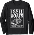 Boat Salesman Shirt Funny Boat Sales Gift Long Sleeve Long Sleeve T Shirt Streetwear Style Everyday Wear