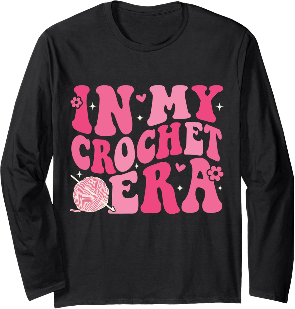 In My Crochet Era Groovy Grandma Mom Funny Crocheting Yarn Long Sleeve Yarn Supply | Top Rated | Best Seller Choice