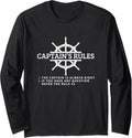 Captain s Rules Funny Sailor Fishing Boating Pontoon Long Sleeve Long Sleeve T Shirt Viral TikTok Find Fan Favorite