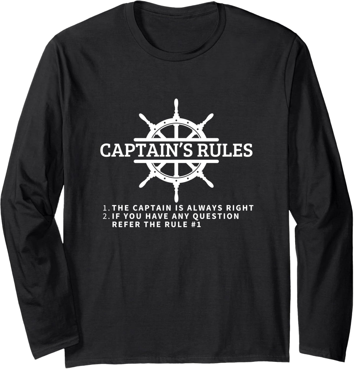 Captain s Rules Funny Sailor Fishing Boating Pontoon Long Sleeve Long Sleeve T Shirt Viral TikTok Find Fan Favorite
