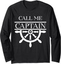 Call Me Captain Steering wheel boating gift Long Sleeve Long Sleeve T Shirt Viral TikTok Find US Top Pick