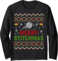 Merry Stitchmas Ugly Xmas Sweater Knitting Yarn Christmas Long Sleeve Sweater | Trending 2025 | High CTR Title