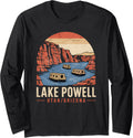 Vintage Lake Powell Canyon Utah Arizona Retro Houseboat Long Sleeve Long Sleeve T Shirt High Search Demand Hot Right Now