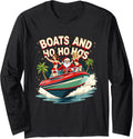Funny Santa Christmas Boats And Ho Ho Hos Long Sleeve Long Sleeve T Shirt Premium Print Best Seller Look