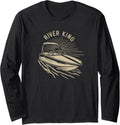 Sleek Vintage Ski Boat River King Long Sleeve Long Sleeve T Shirt Premium Print Gift Ready
