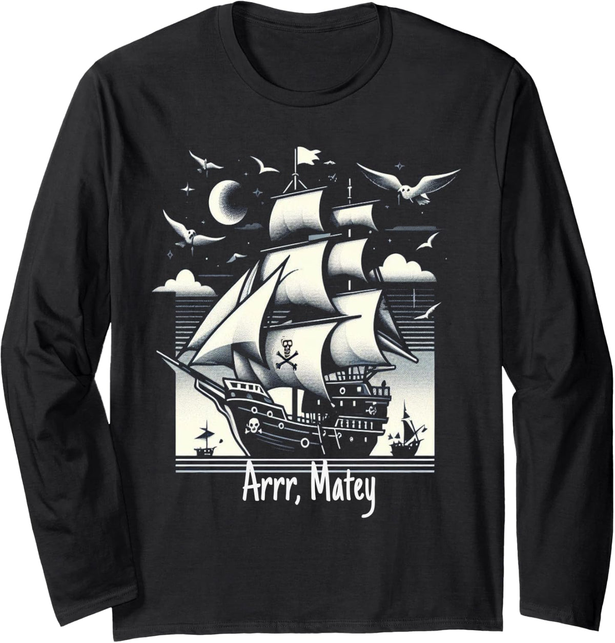 Arrr Matey Women Kids Nautical Boat Captain Long Sleeve Long Sleeve T Shirt High Search Demand Everyday Wear