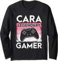 Gaming Personalized Name Cara Legendary Gamer Girl Long Sleeve Apparel | Premium Quality