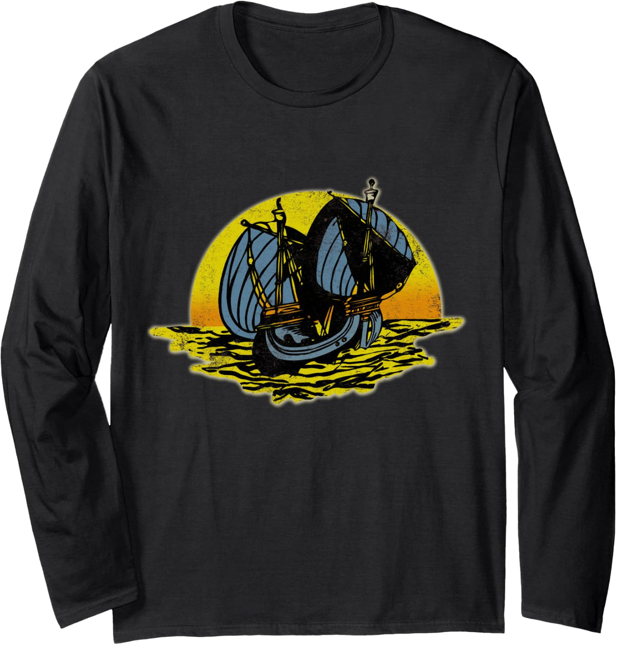 Sailing Boat Sail Ship Sailboat in Sunset Long Sleeve Long Sleeve T Shirt High Search Demand Fan Favorite