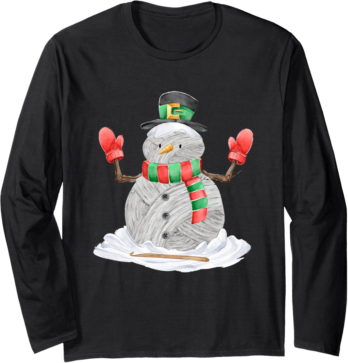 Funny Crocheting Christmas Idea Snowman Yarn Long Sleeve Yarn Supply | Trending 2025 | Customer Favorite