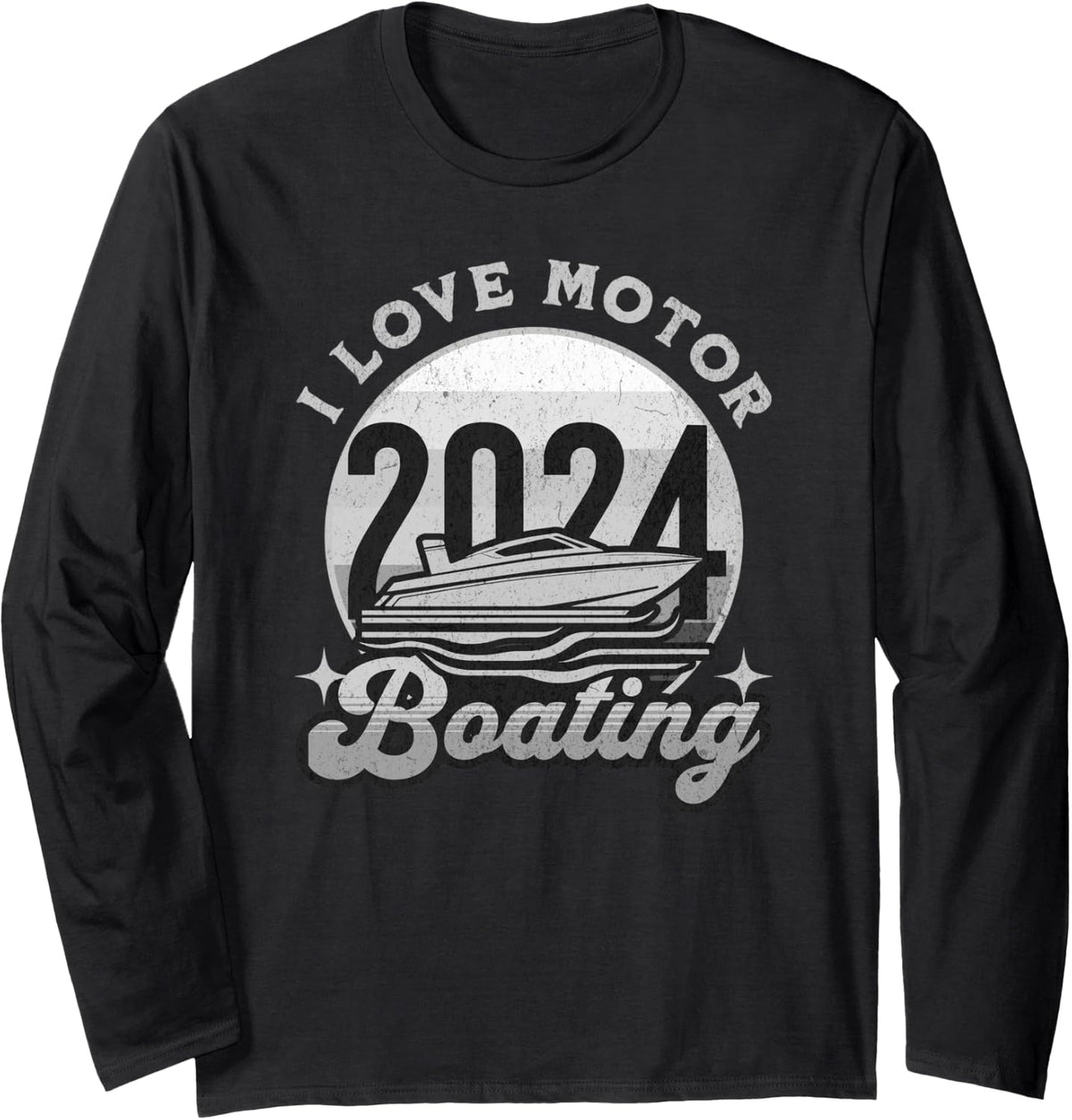 Retro I Love Motor Boating Vintage Funny Boat Owners Boaters Long Sleeve Long Sleeve T Shirt Viral TikTok Find Fan Favor