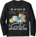 Pour Me Coffee Hand Me My Crochet Yarn Love Crocheting Lover Long Sleeve Yarn Supply | Top Rated | Best Seller Choice